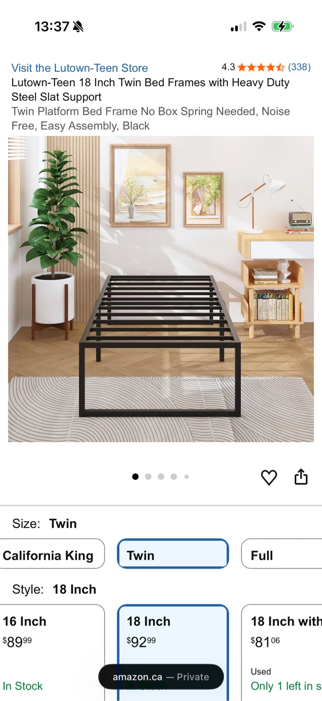 Lutown-Teen 18 Inch Twin Bed Frame - photo 2