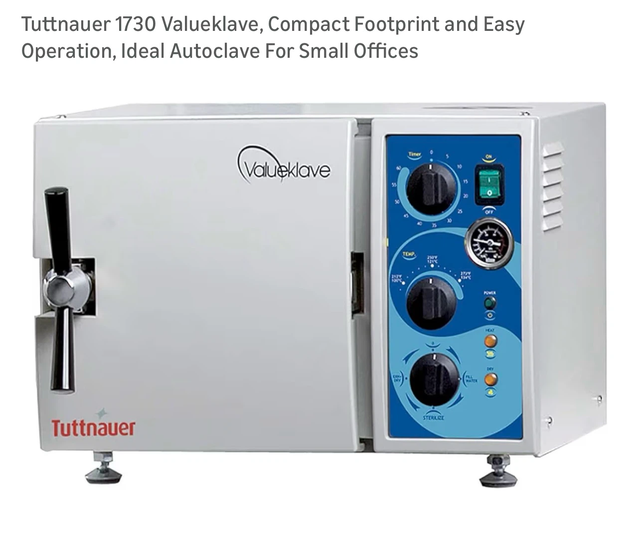 Tuttnauer 1730 Valueklave Autoclave