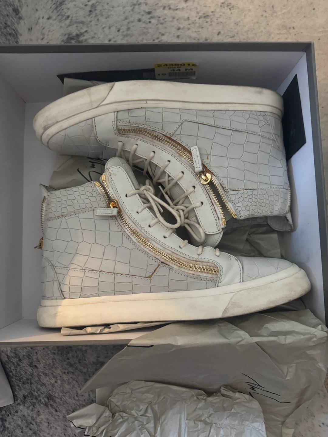 Giuseppe Zanotti London TR High-Top Sneakers – White Croc