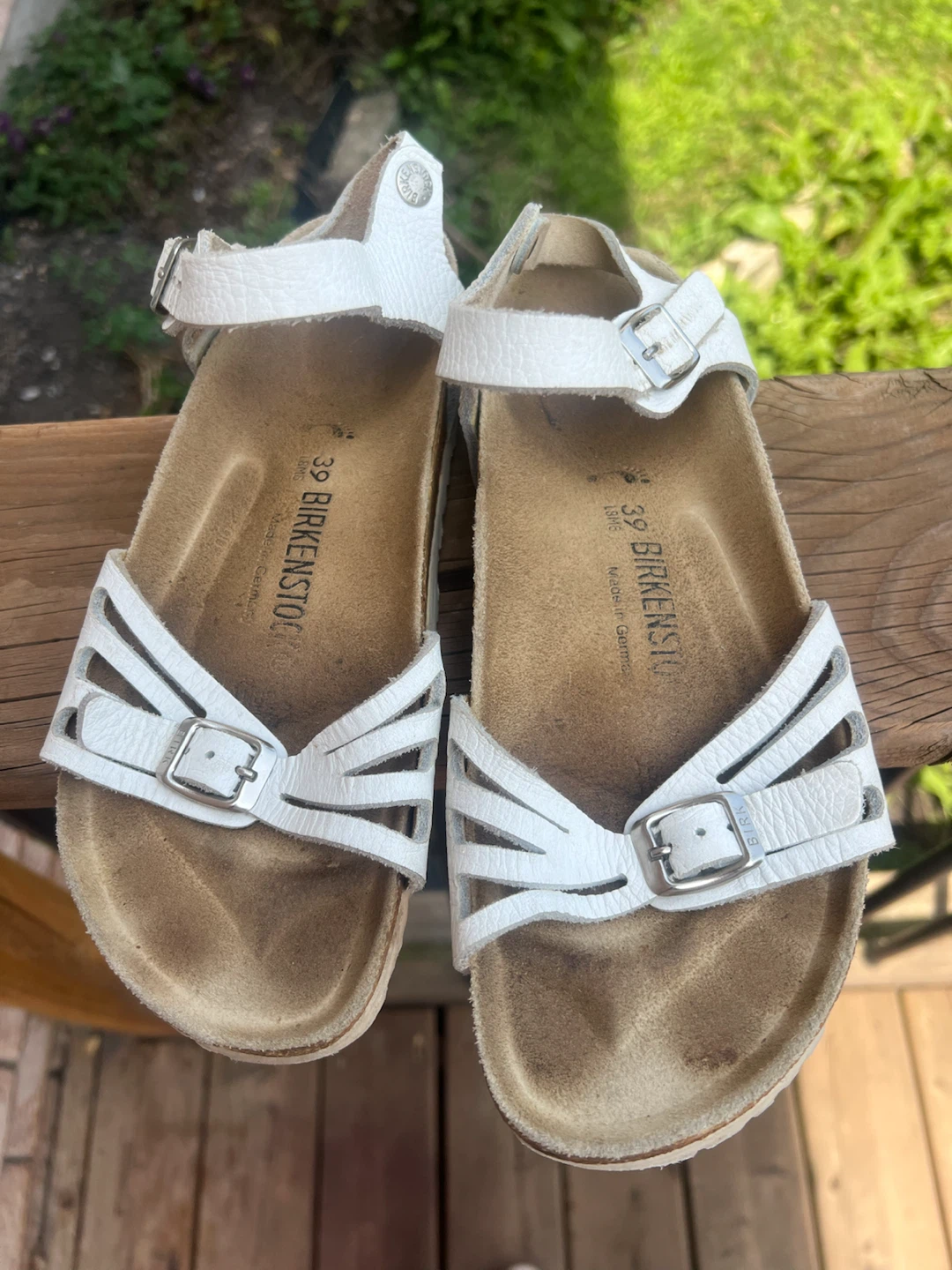 Birkenstock White Leather Sandals Size 8 - photo 2