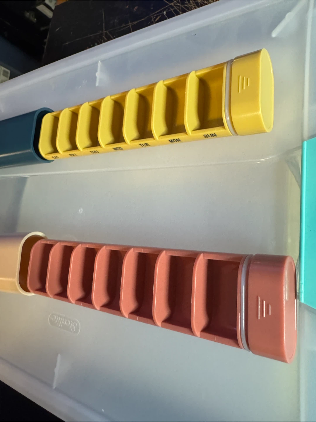 7-Day Pill Organizer Set (Blue/Yellow & Beige/Pink)