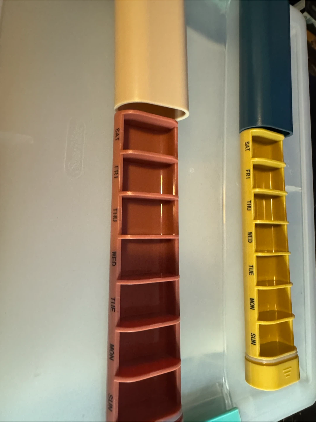 7-Day Pill Organizer Set (Blue/Yellow & Beige/Pink) - photo 3