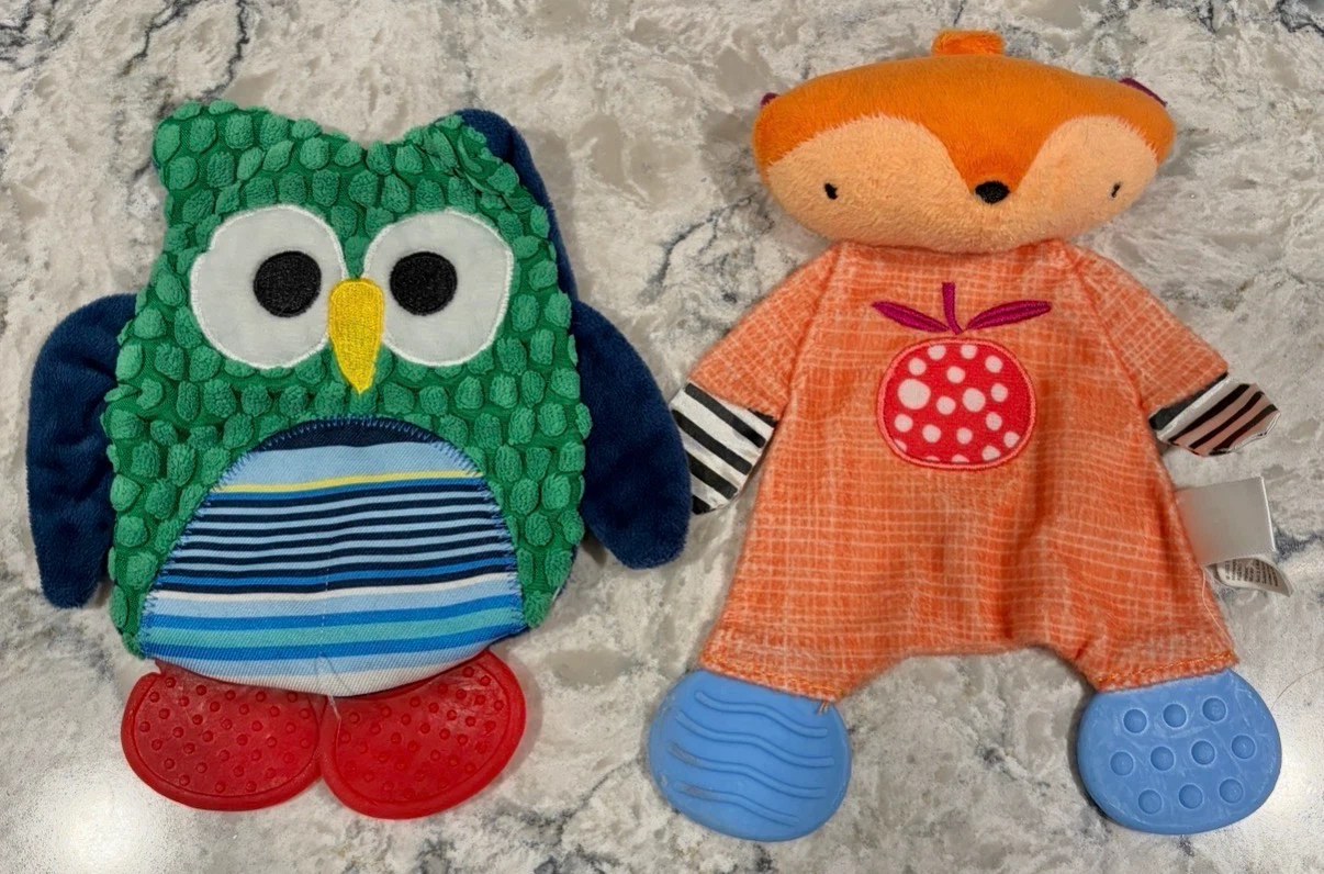 Fox and Owl Teether Baby Toy