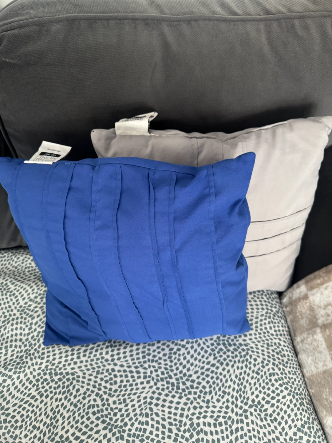 Blue and Grey Accent Pillows