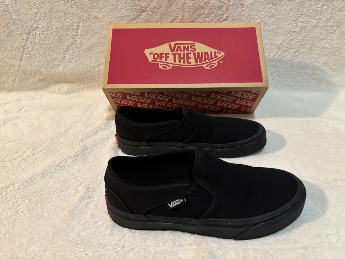 Vans Asher Slip-On Shoes - Black - Youth Size 5 WM - photo 3