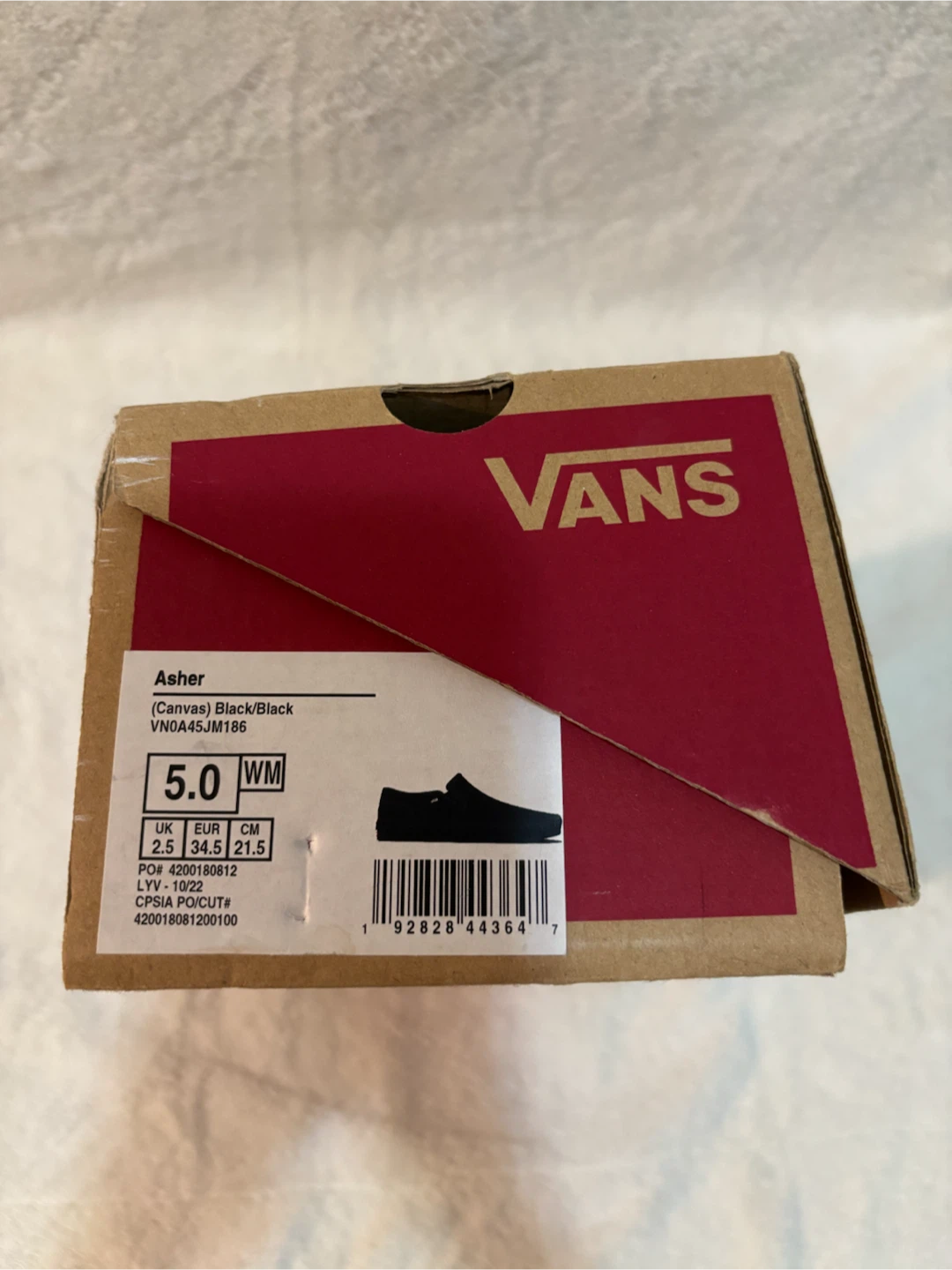 Vans Asher Slip-On Shoes - Black - Youth Size 5 WM - photo 5