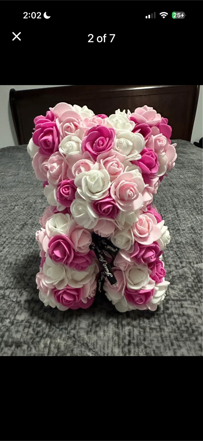 Rose Bear - Pink, White & Hot Pink Flowers - photo 2