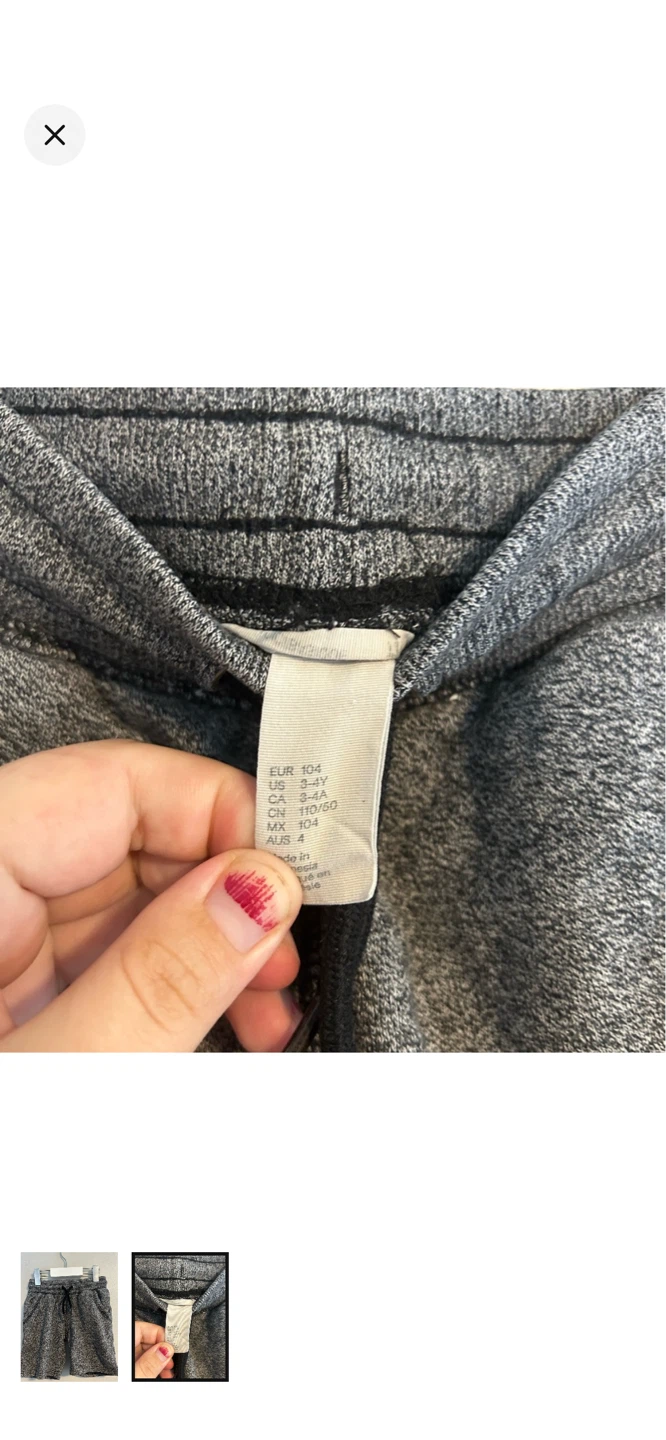 H&M Grey Heathered Jogger Shorts - Size 3-4A - photo 2