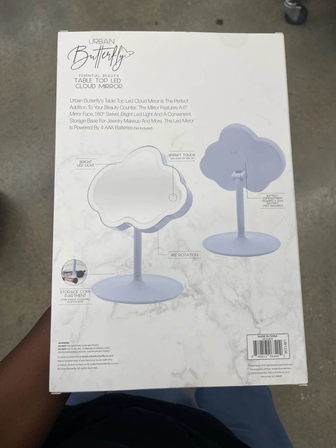 Urban Butterfly Table Top LED Cloud Mirror
