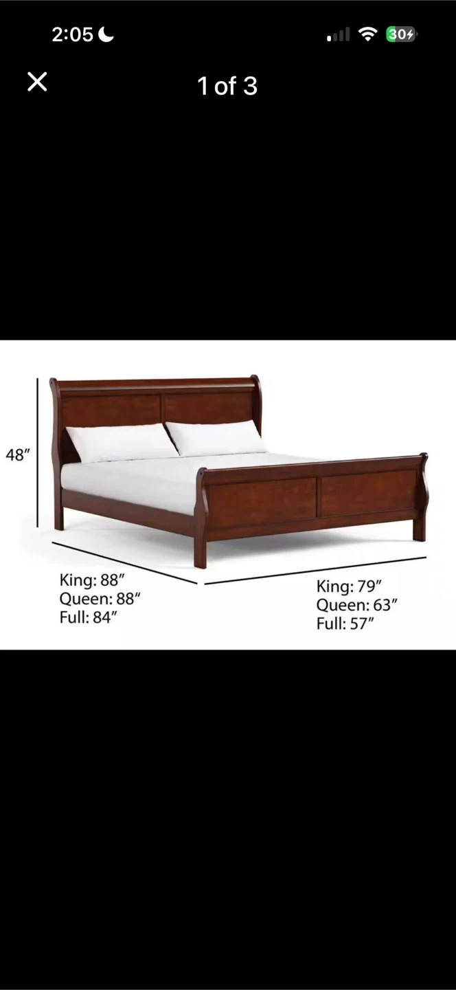 Wooden Sleigh Bed Frame