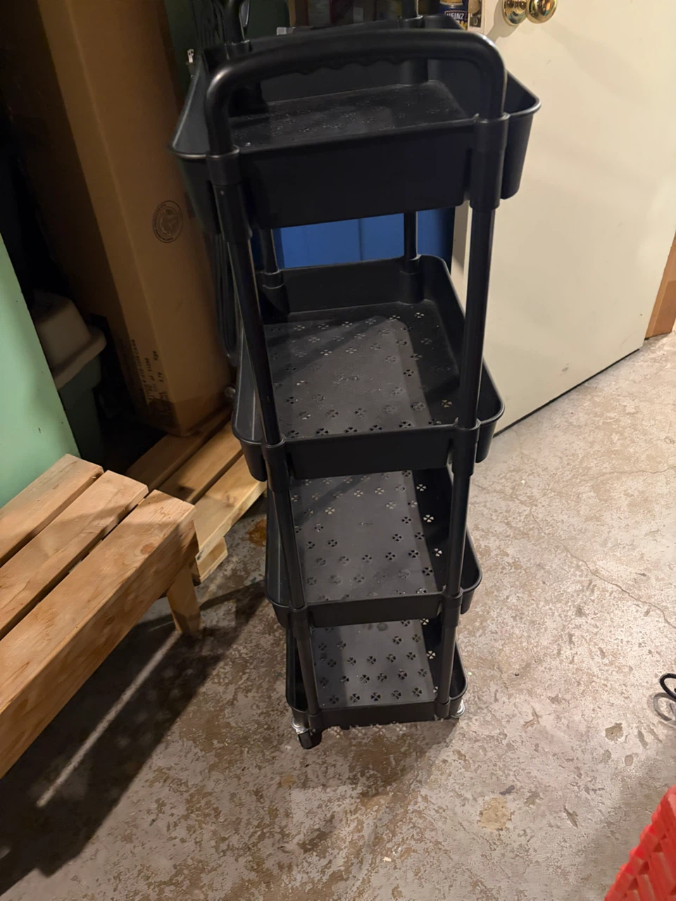 Black 3-Tier Rolling Cart