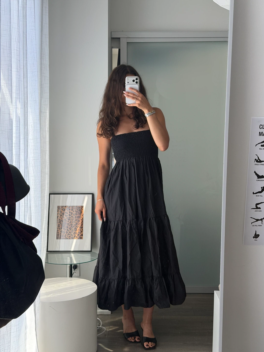 Black Cotton Maxi Dress