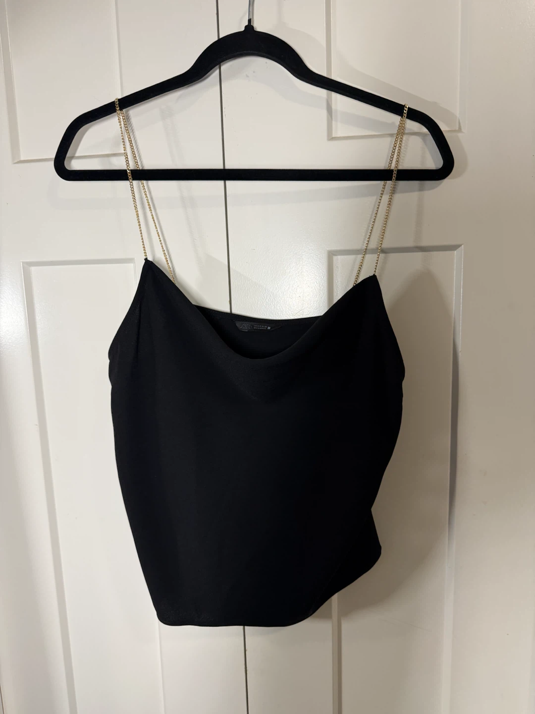 Black Top with Gold Chain Straps