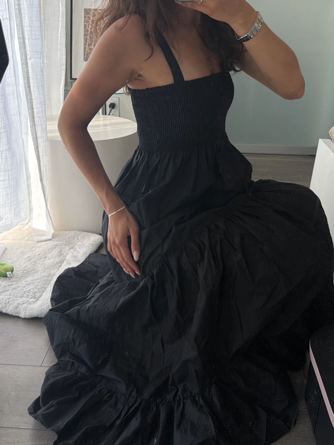 Black Cotton Maxi Dress - photo 3