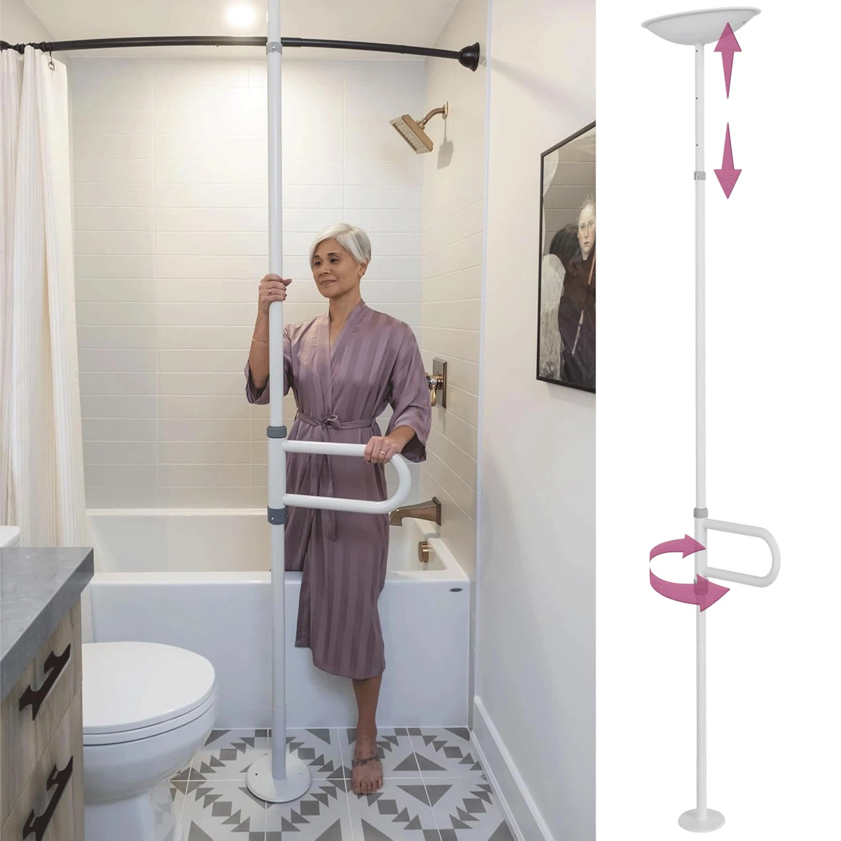 HEALTHCRAFT uPole with Pivot Bar 7-10 ft Transfer Pole