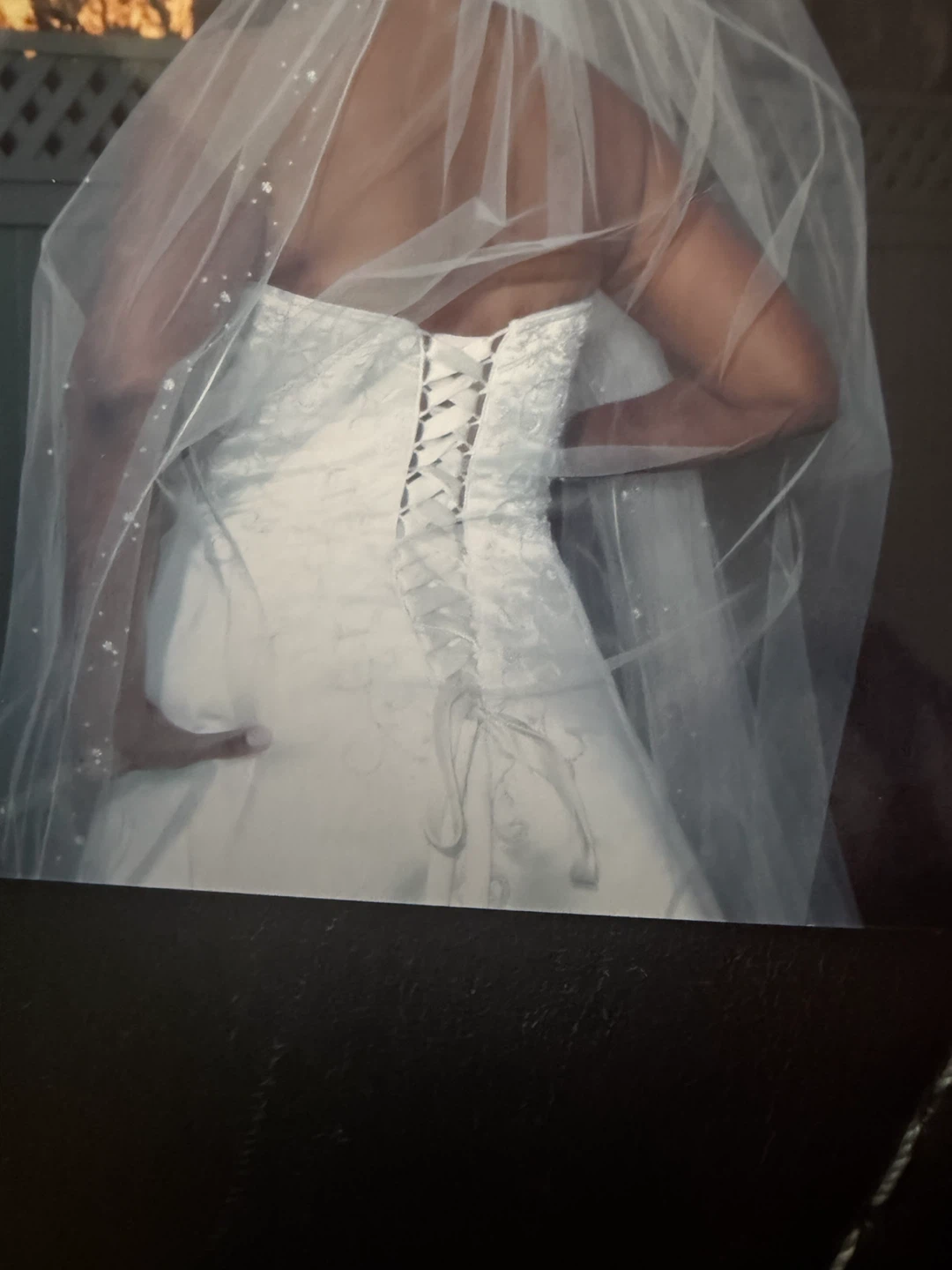 White Strapless Wedding Dress with Corset Back - photo 3