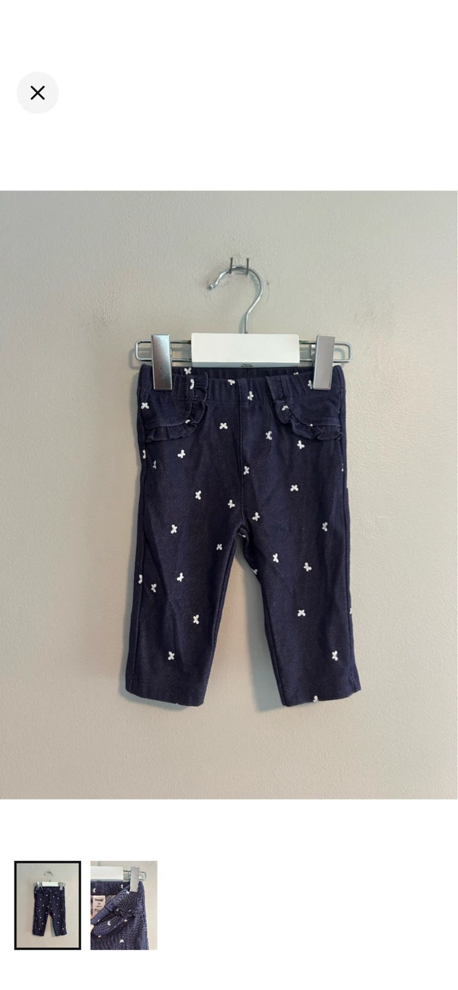 Pekkle Baby Pants Navy Butterfly Print 3M