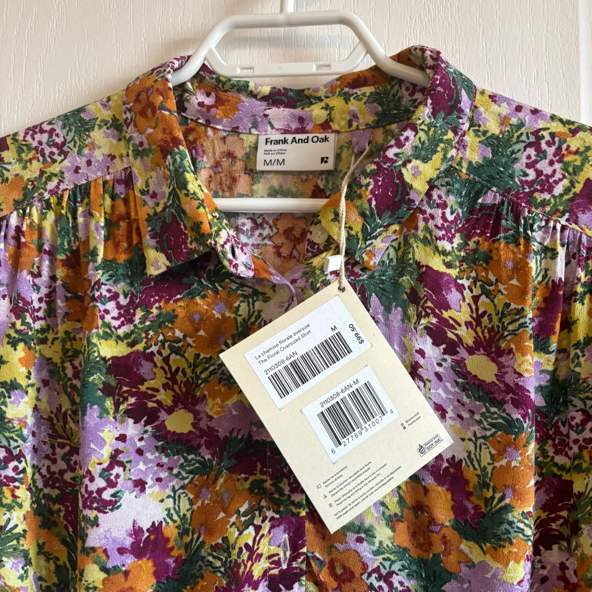 NWT Frank And Oak Floral  Shirt Size Medium - photo 4