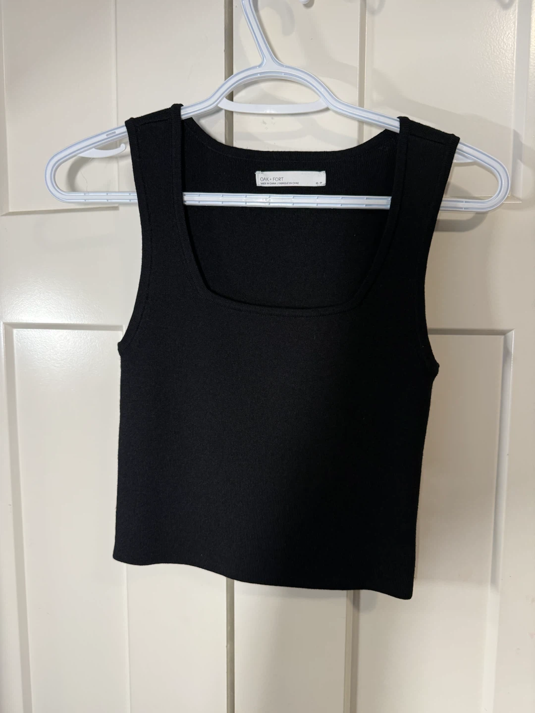 Oak + Fort Black Ribbed Tank Top