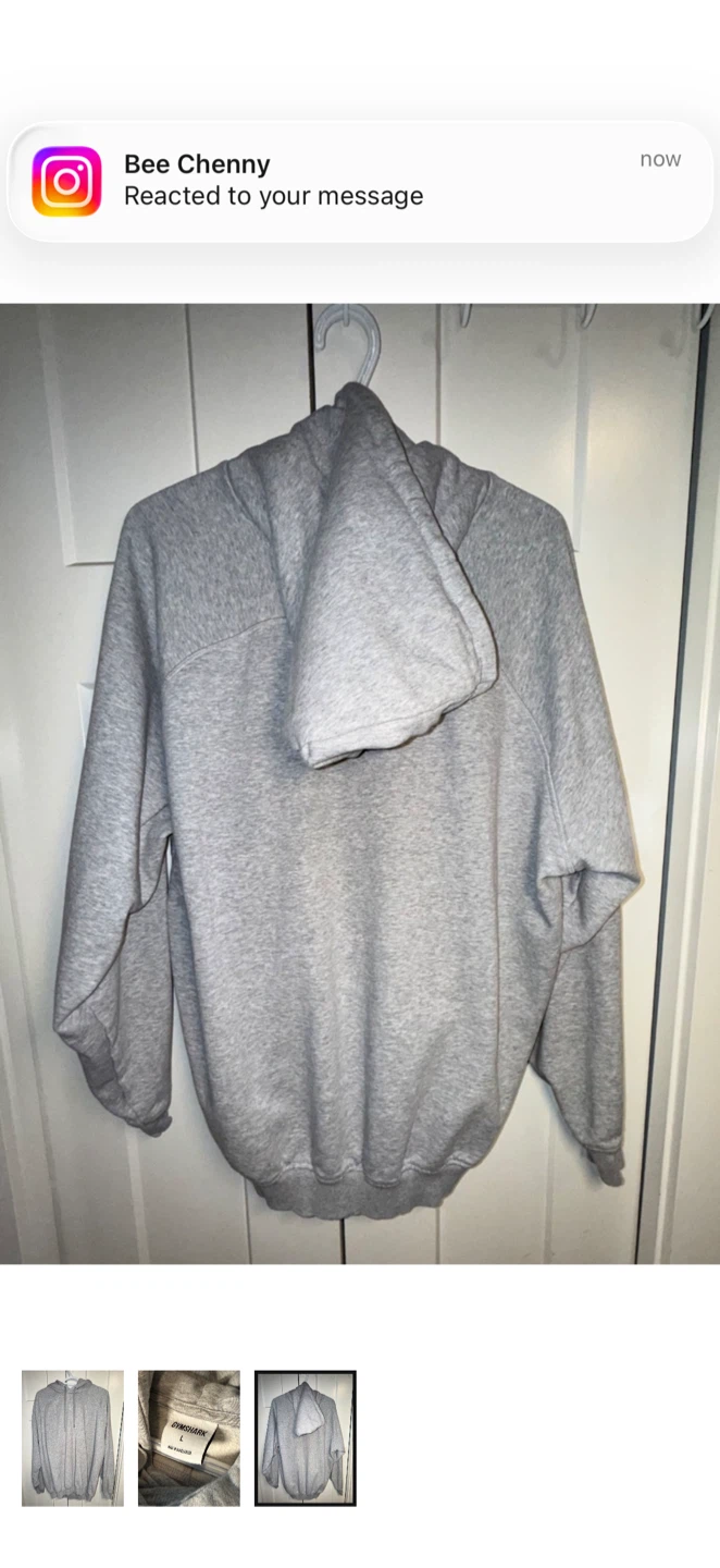 Gymshark Grey Hoodie Size L - photo 2
