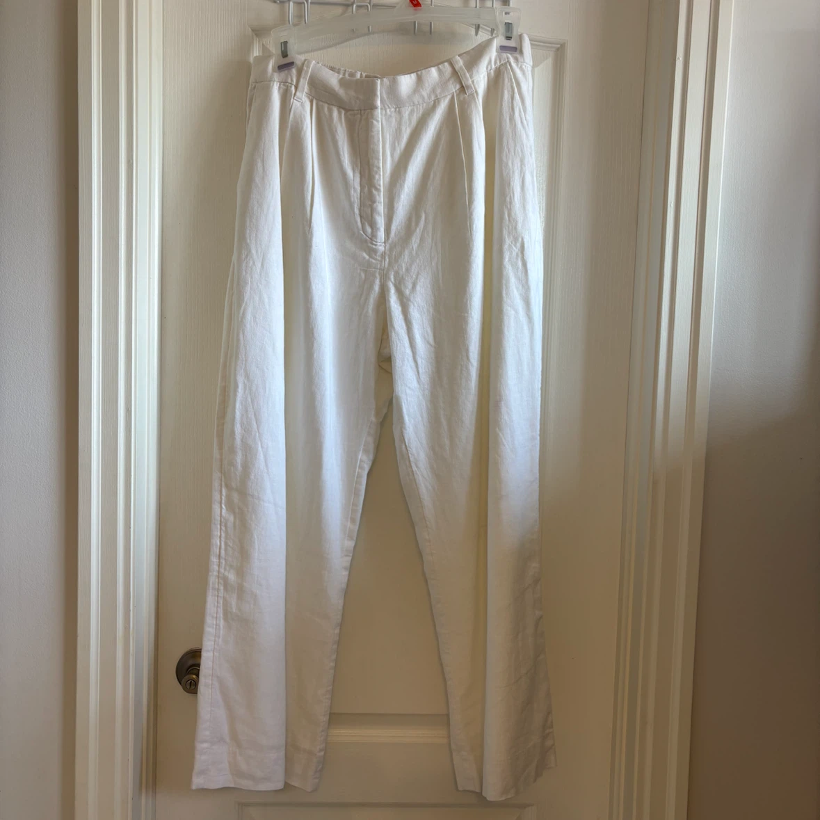 NEW Abercrombie & Fitch White Linen  Blend Pants