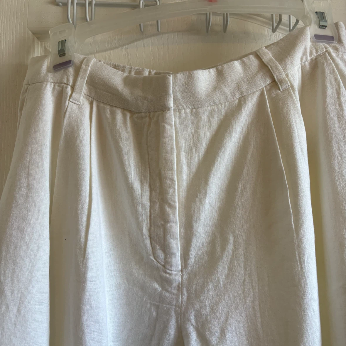 NEW Abercrombie & Fitch White Linen  Blend Pants - photo 2