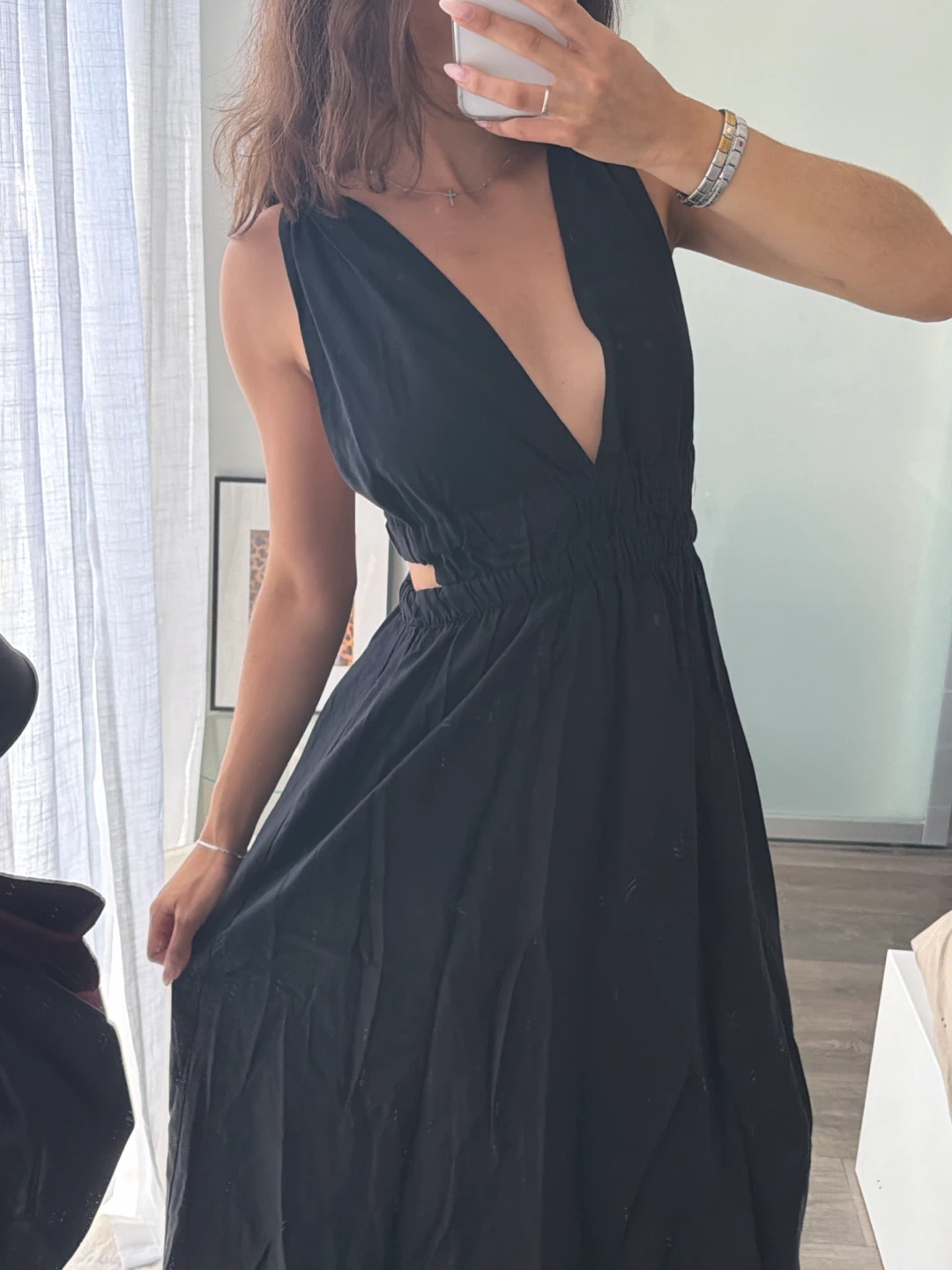 Linen black maxi dress - photo 2