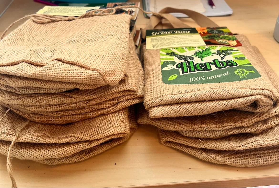 Panacea Vintage Burlap Herb Grow Bags (Set of 2) - photo 2