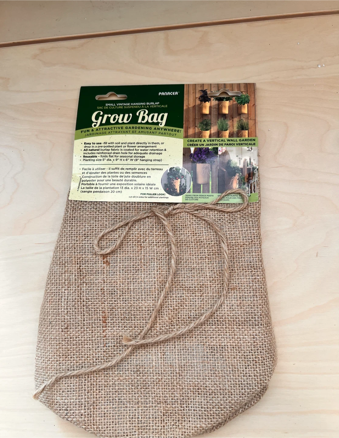 Panacea Vintage Burlap Herb Grow Bags (Set of 2) - photo 4
