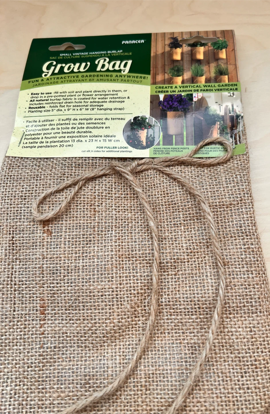 Panacea Vintage Burlap Herb Grow Bags (Set of 2) - photo 5
