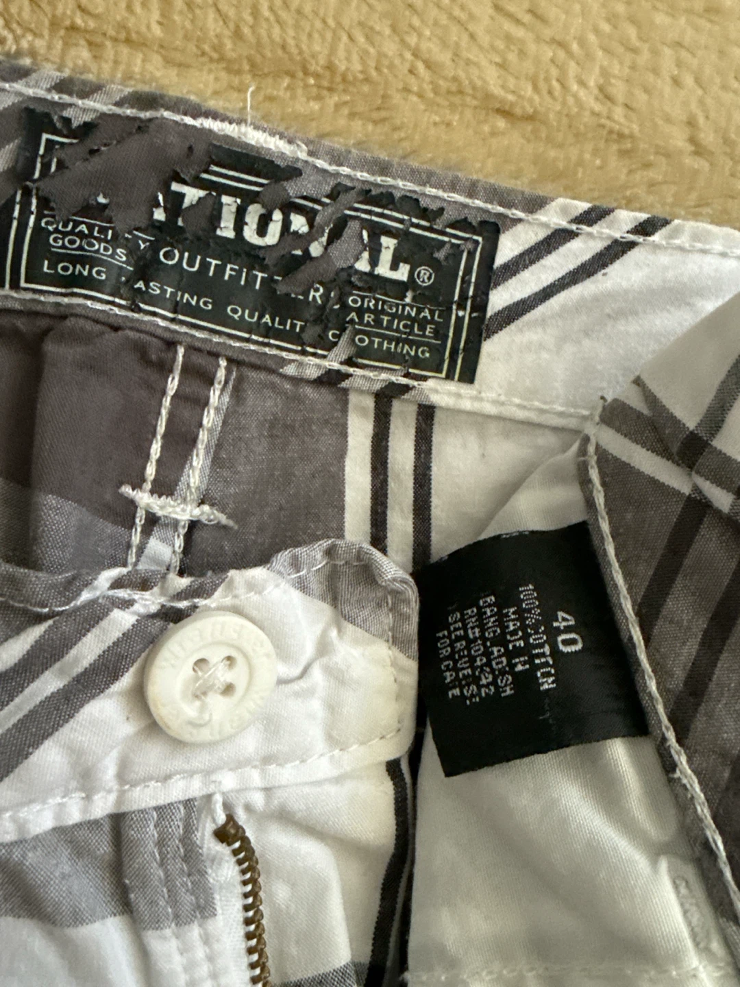 National Goods Plaid Cargo Shorts Size 40 - photo 3