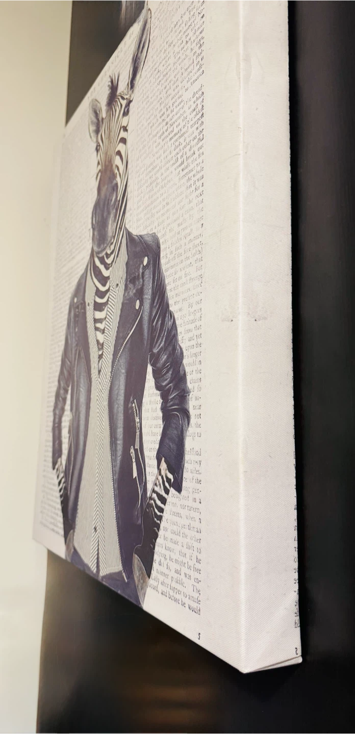 Wall Art Canvas Print - Zebra in Leather Jacket - photo 2