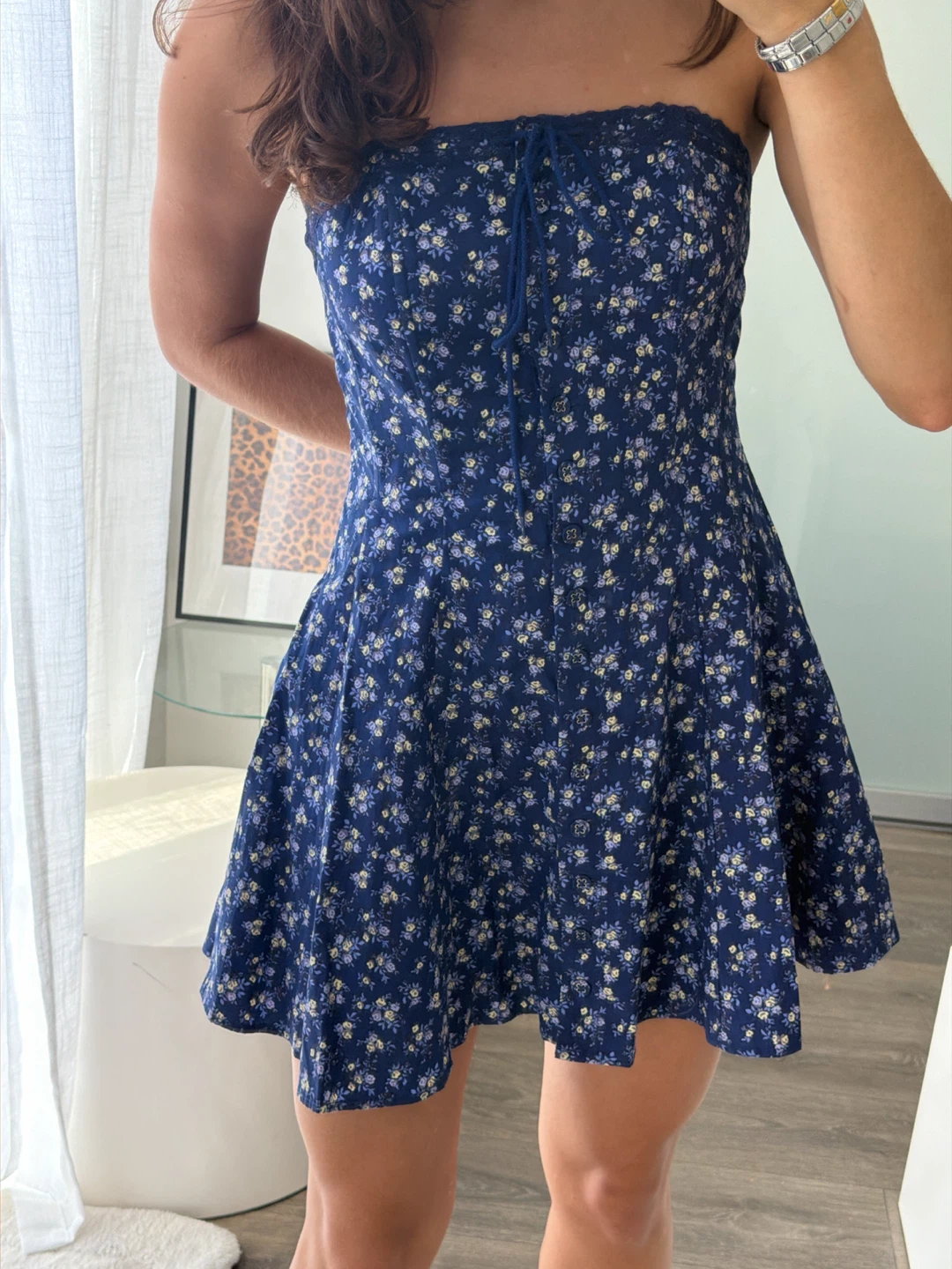 Cotton blue corset mini dress - photo 2