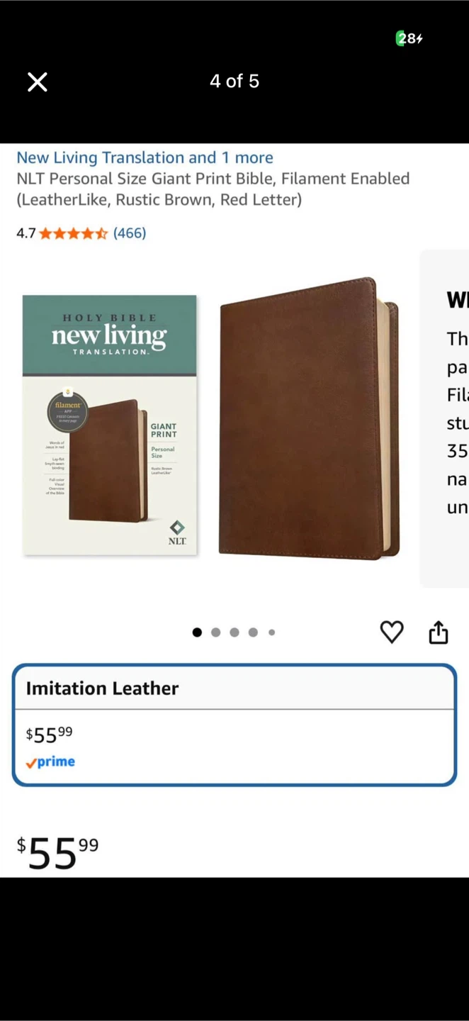 NLT Personal Size Giant Print Bible - Tyndale