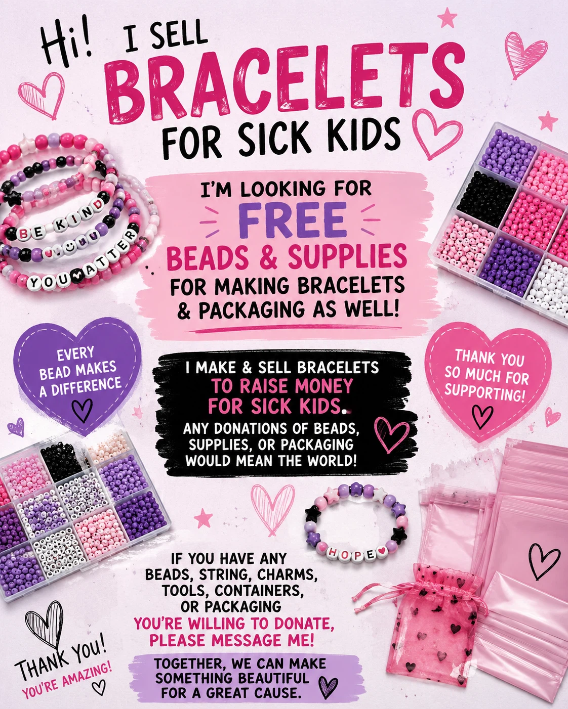 Bracelets for Sick Kids - Beads & Supplies Needed