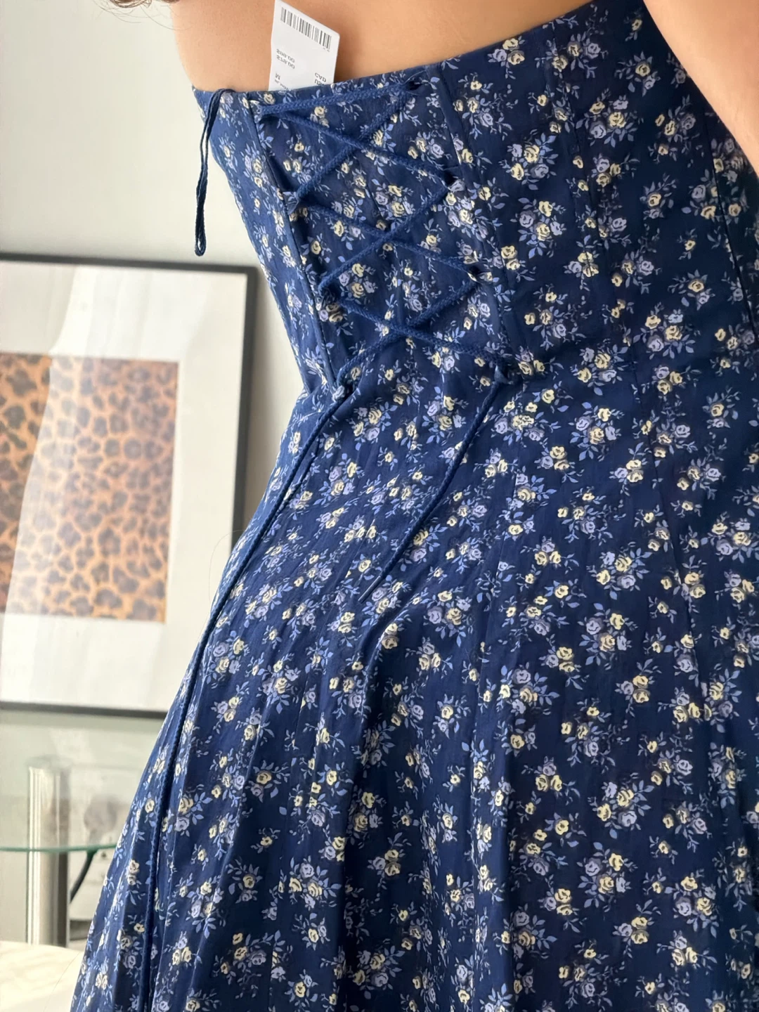 Cotton blue corset mini dress - photo 3