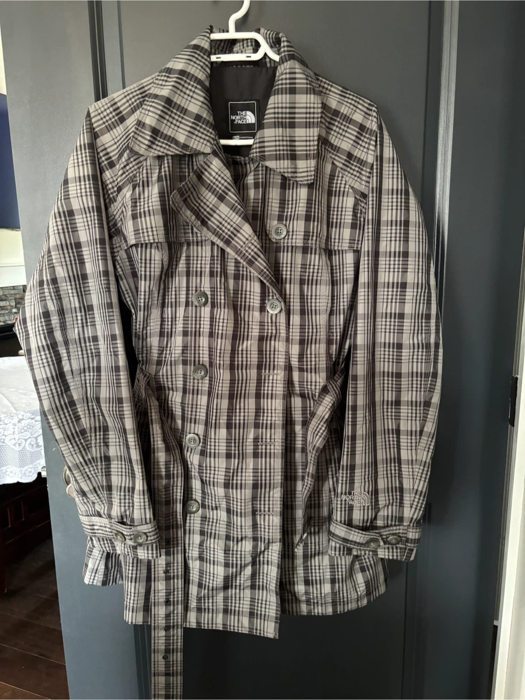 The North Face HyVent Plaid Trench Coat Womens XL