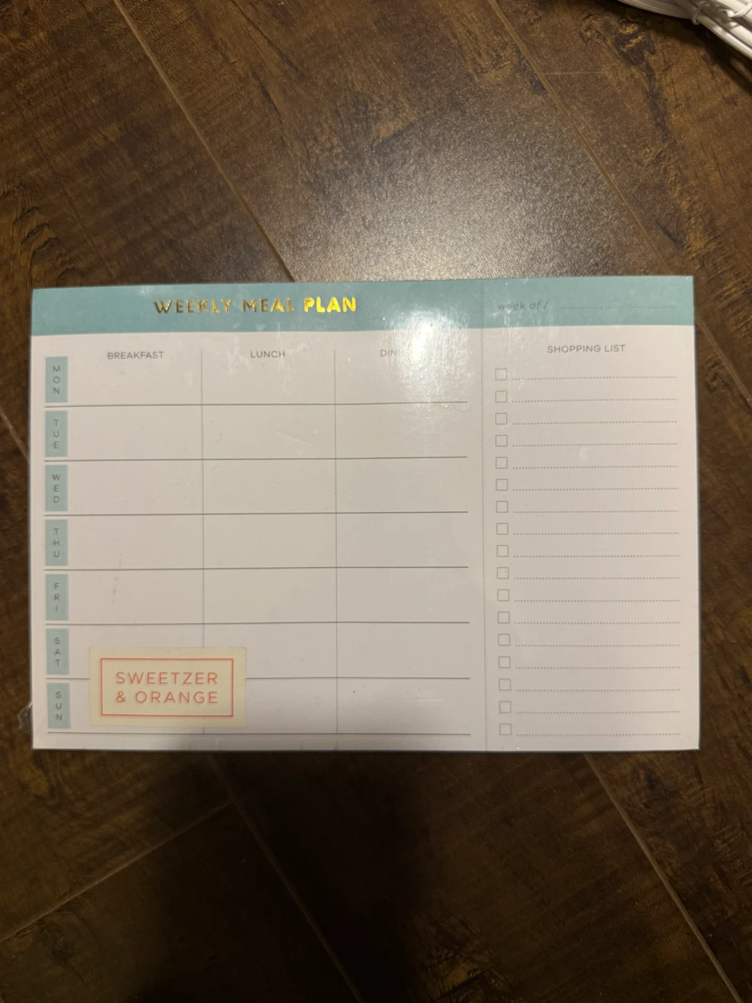 Sweetzer & Orange Weekly Meal Planner