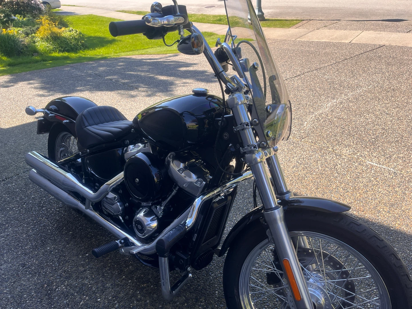 Black Harley-Davidson Motorcycle with Windshield - photo 5
