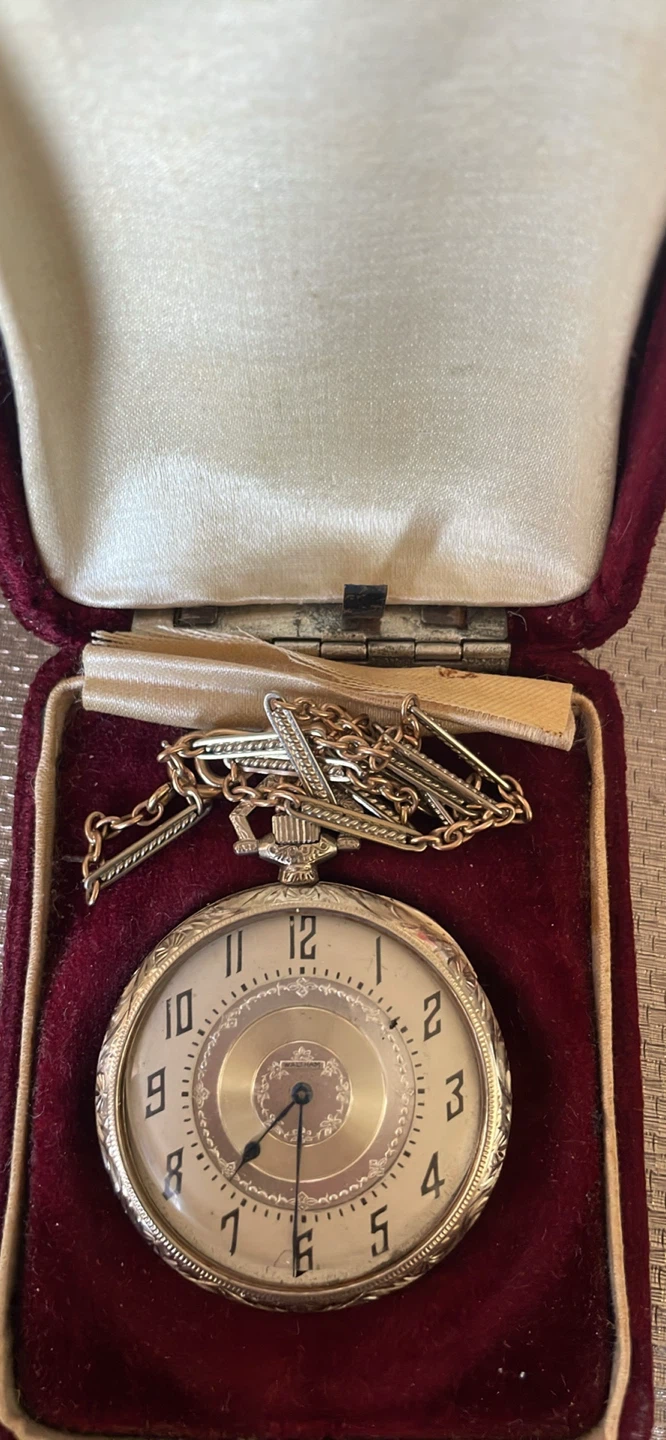 14K Gold Waltham Pocket Watch with Chain