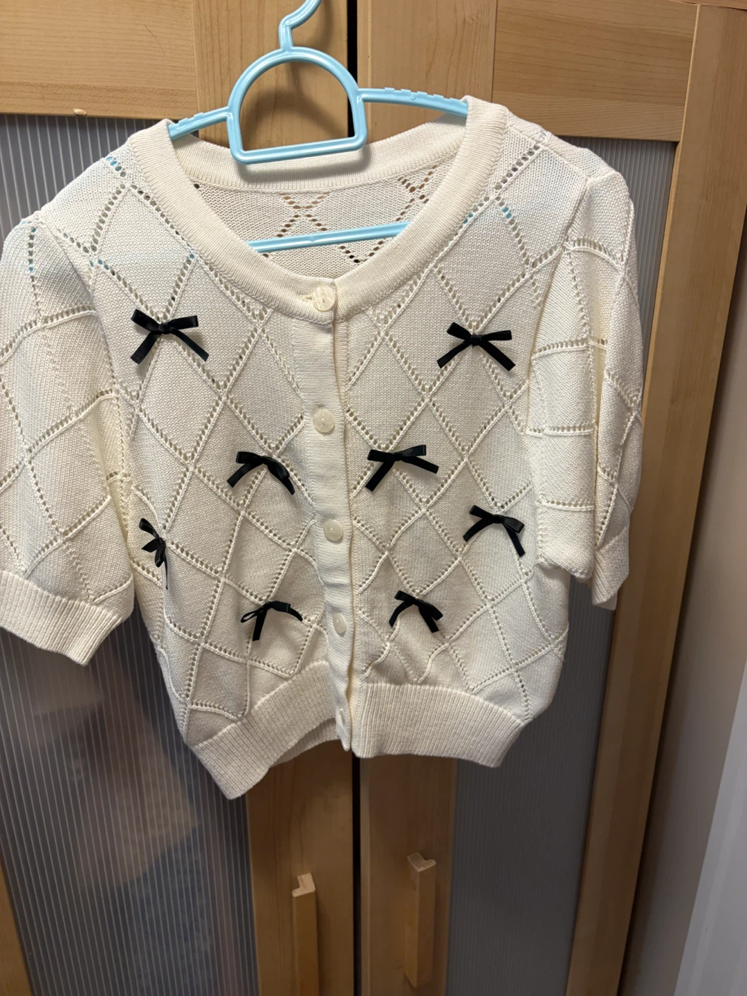Ivory Cardigan with Bows - Size M