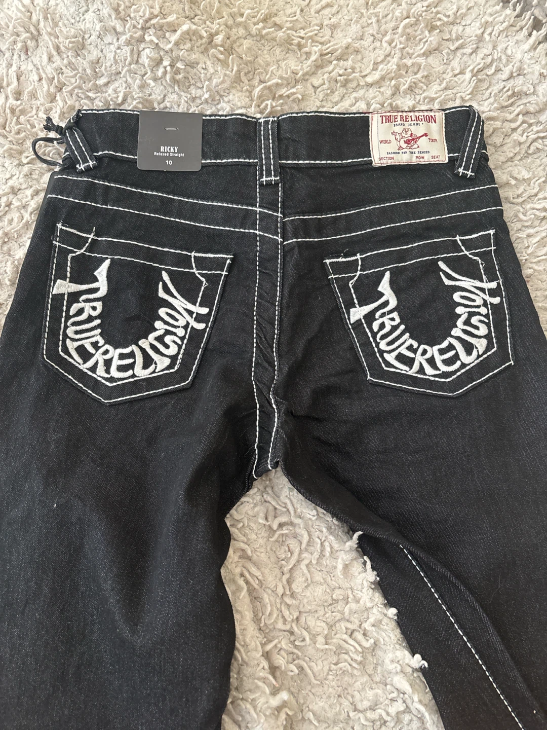 True Religion Ricky Relaxed Straight Jeans Black Size 10 - photo 2