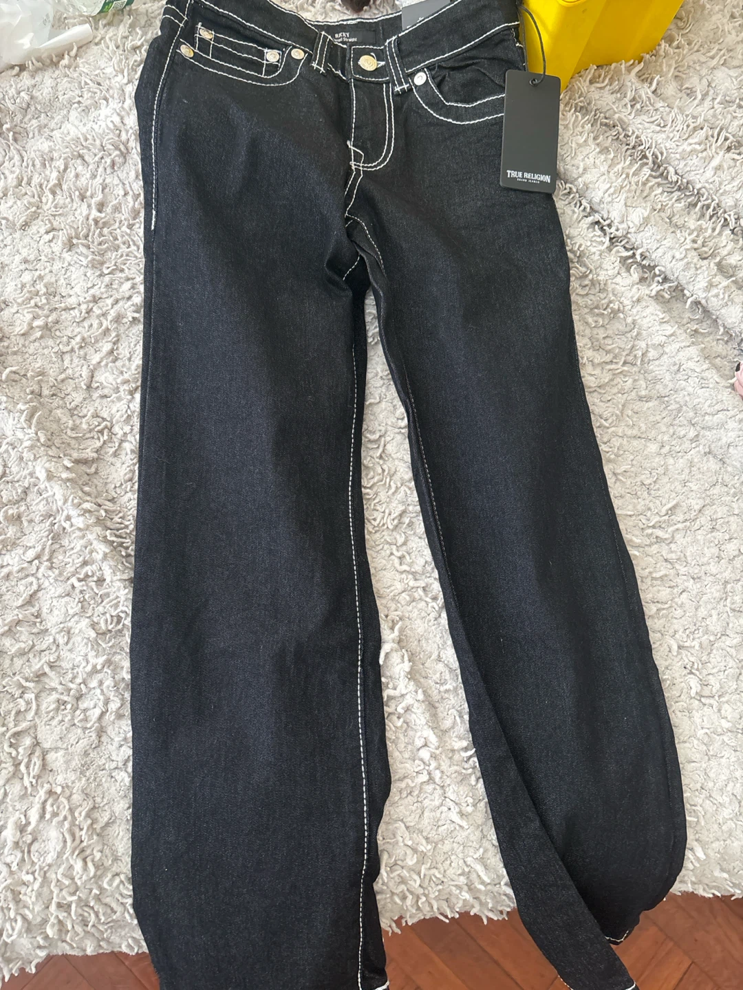 True Religion Ricky Relaxed Straight Jeans Black Size 10 - photo 4
