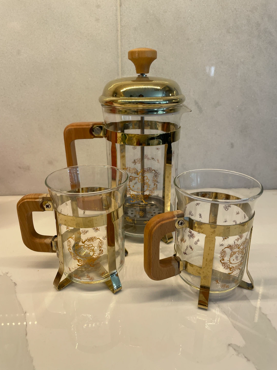 Hello Kitty French Press and 2 Mugs Set