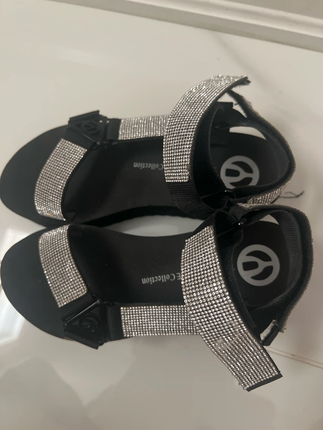 Black Rhinestone Platform Sandals - photo 2