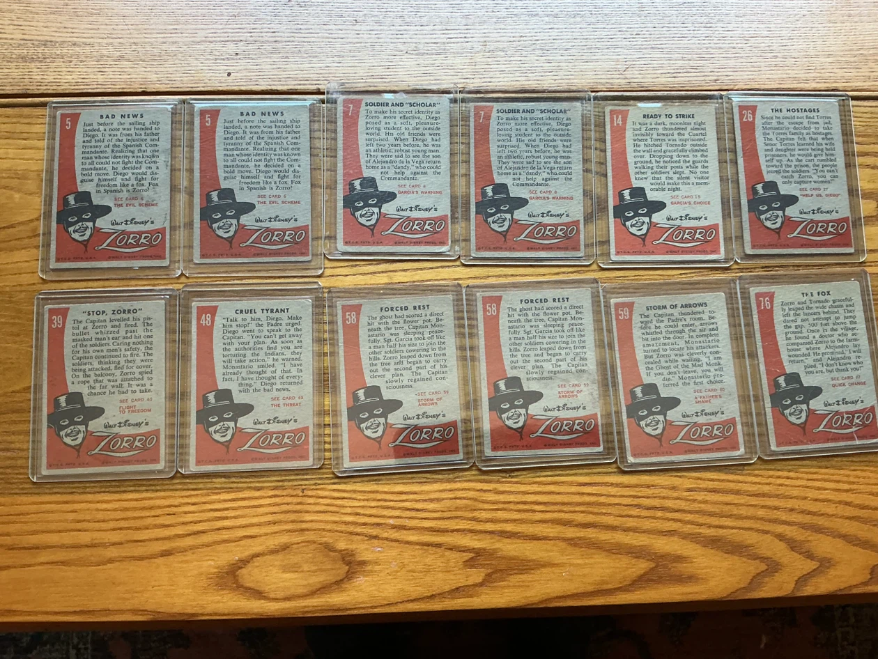 12 TOPPS 1958 ZORRO Walt Disney TV Series Trading Cards - photo 4