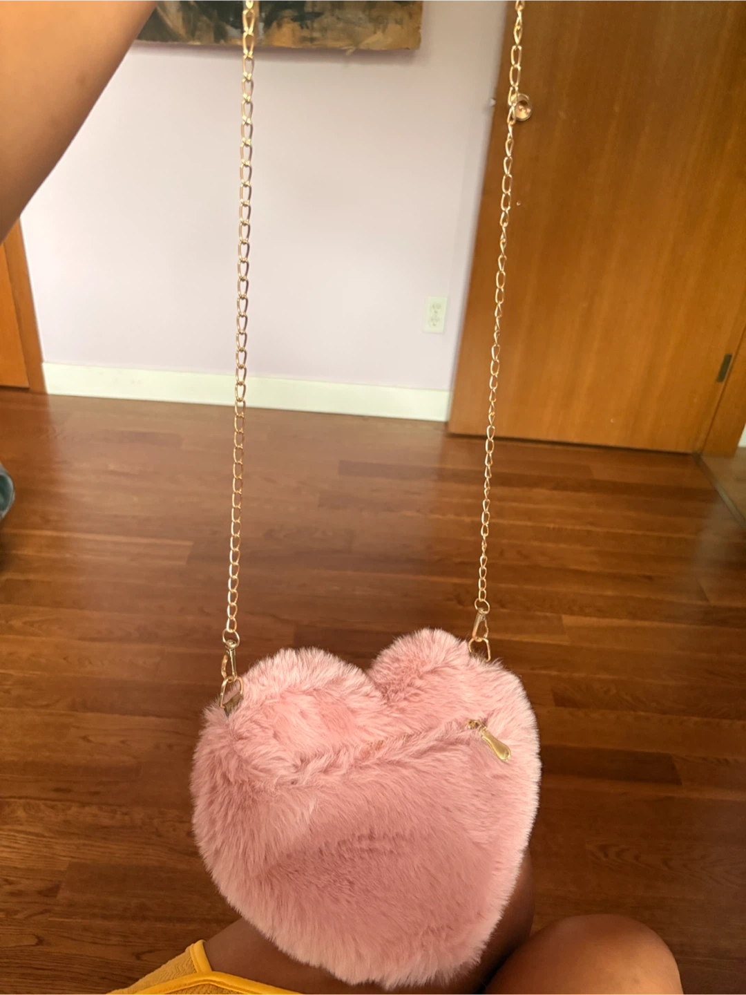 Pink Faux Fur Heart Purse - photo 2