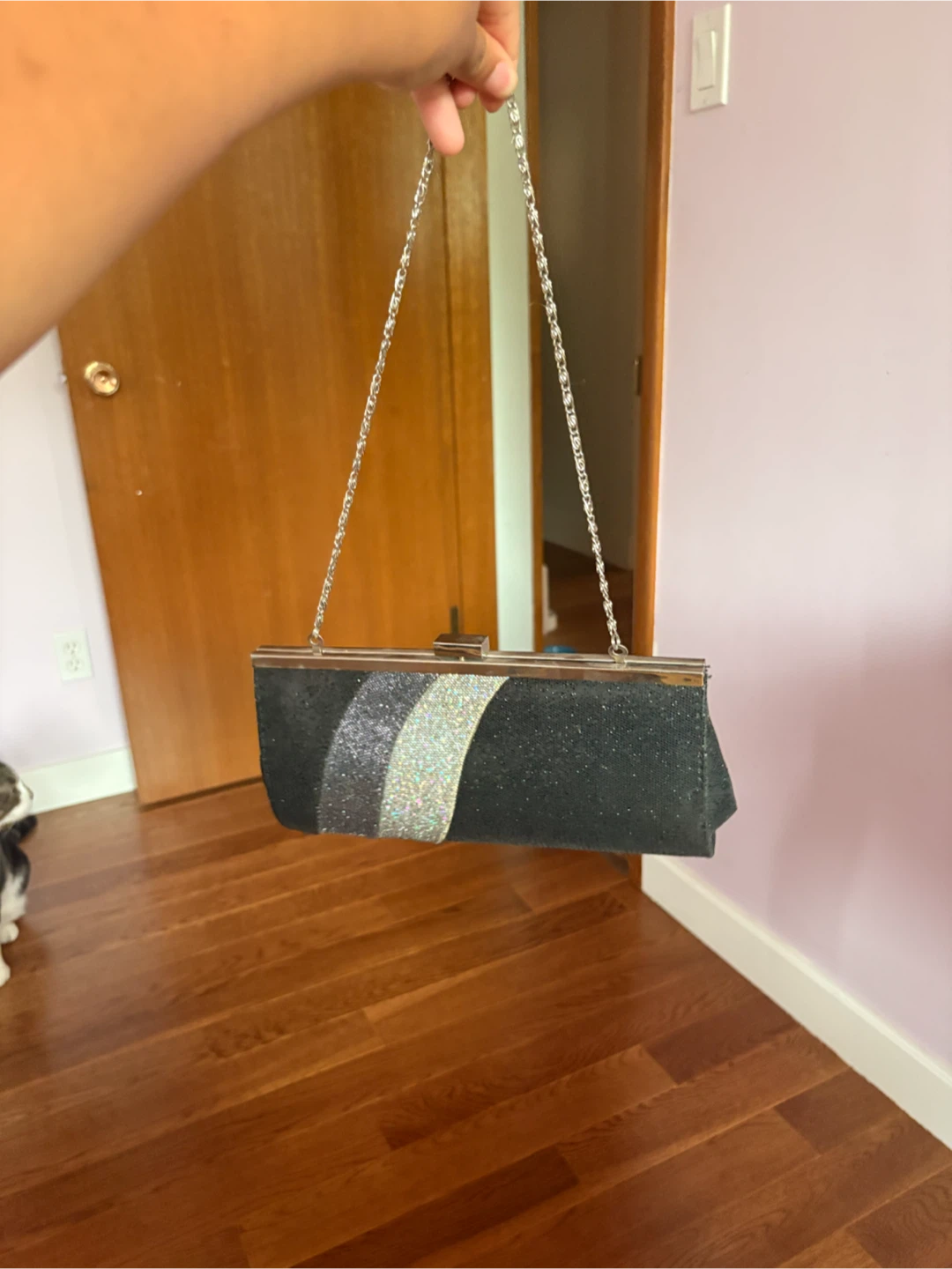 Sparkly Clutch with Chain