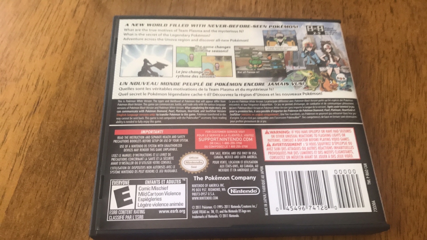 Nintendo DS Pokémon White Version Case Only - photo 2