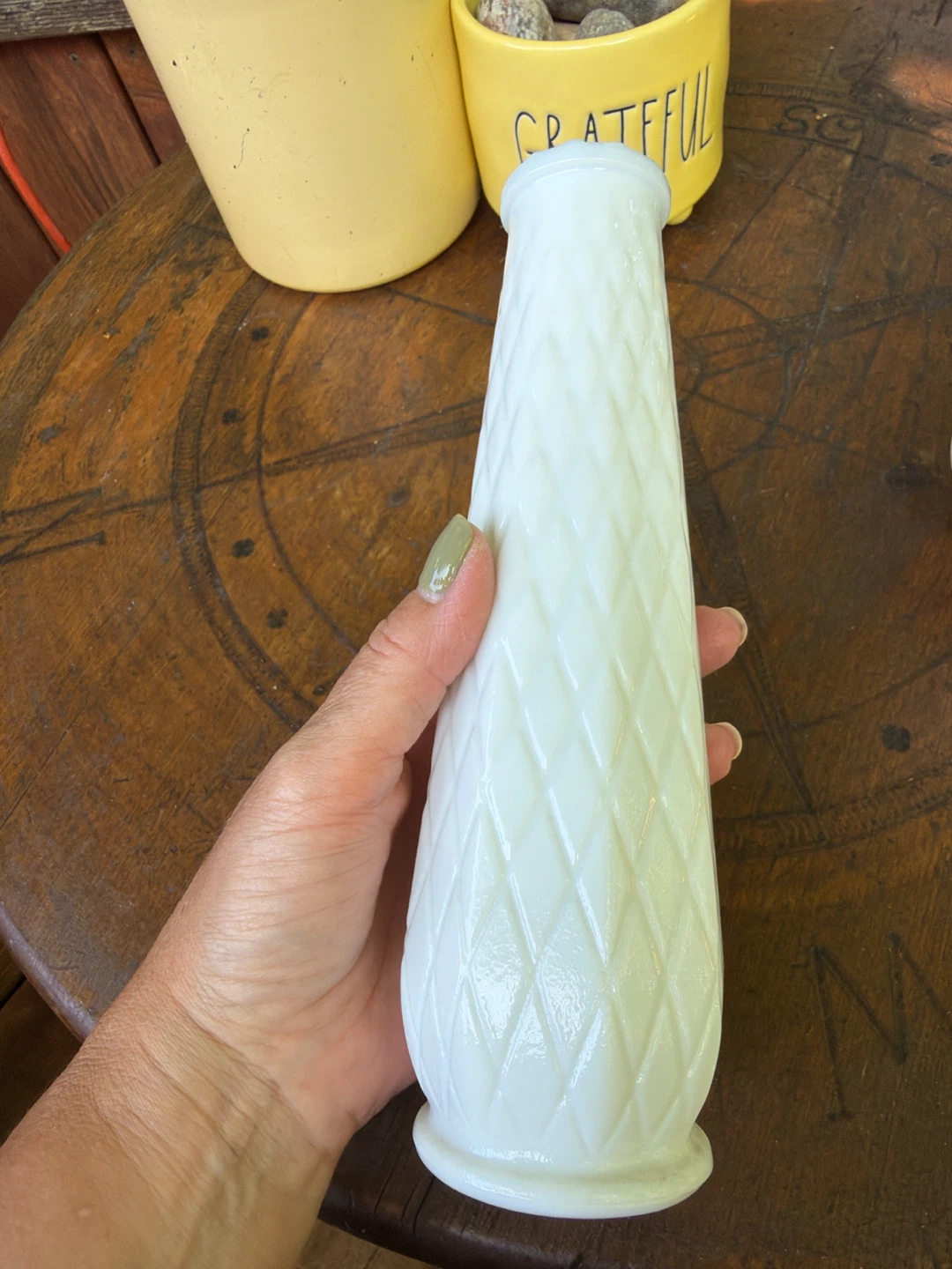 Vintage White Milk Glass Bud Vases (Set of 2) - photo 3